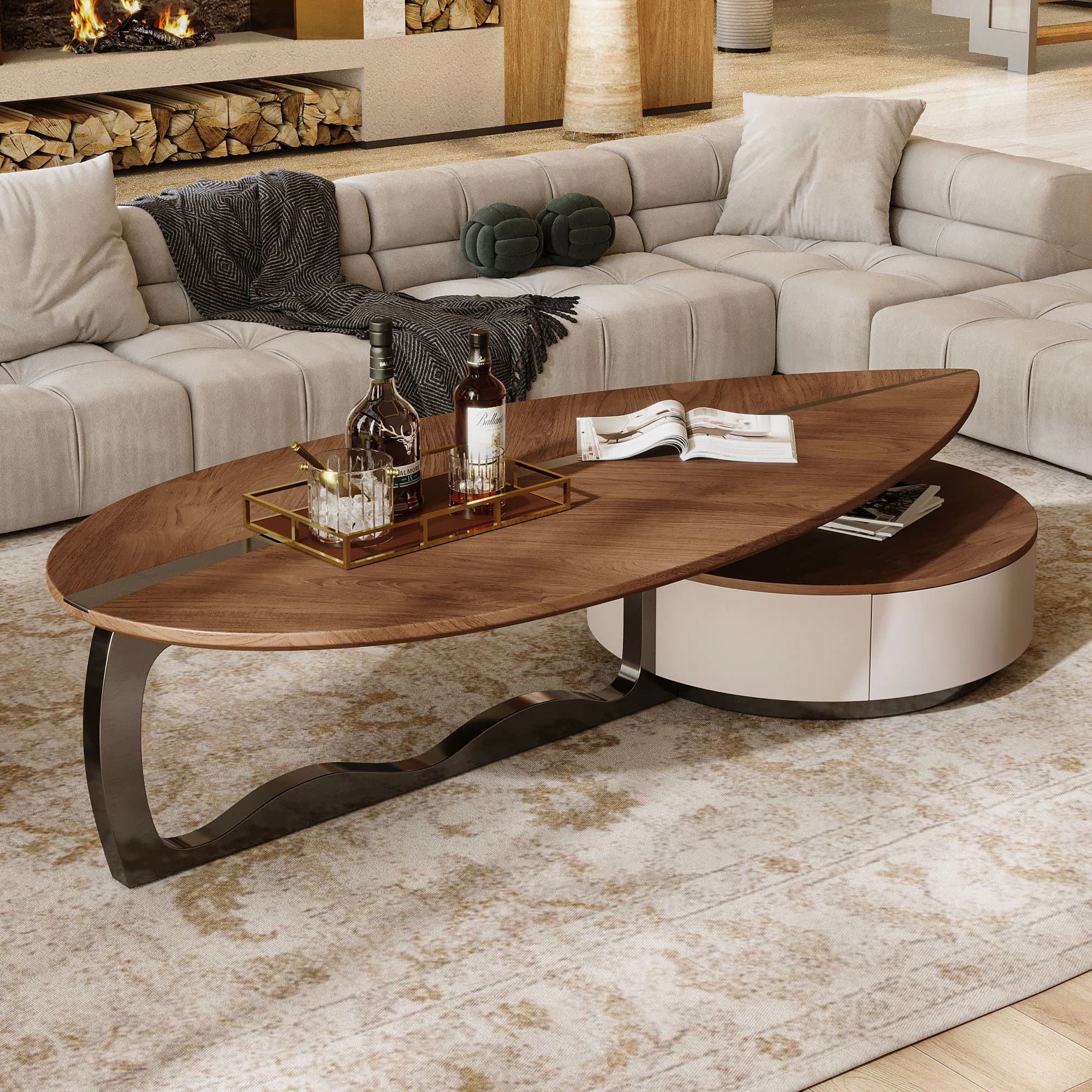 Glass coffee table