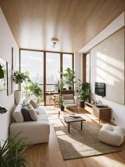 The living room, biophilic