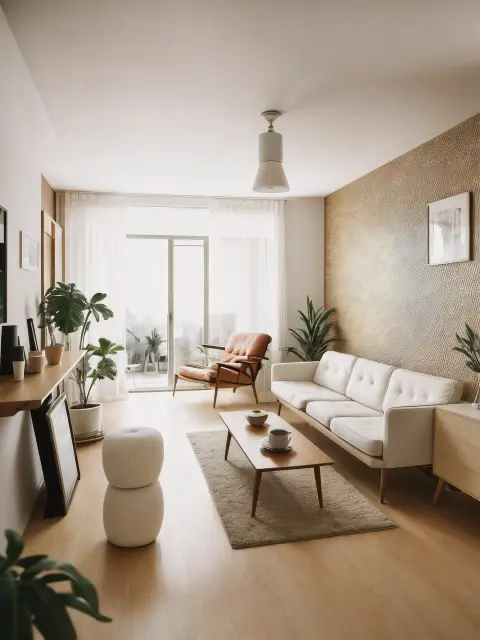 The living room, mid-century