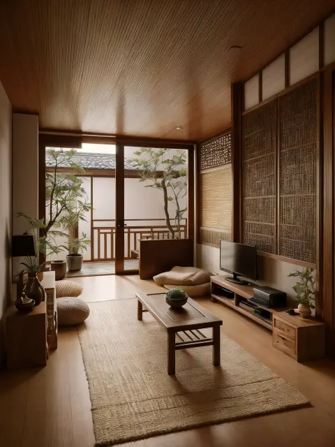 The living room, japandi